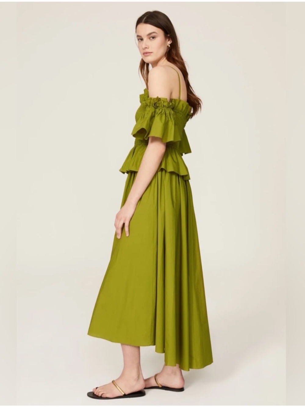Toccin Flounced Midi Dress EUC